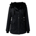 Women's Parka Jacket - Tailored Fit - Fur-Lined Hood - Windproof & Warm