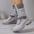Women's Boots - Genuine Leather - Lace-up Closure - Robust Non-slip Sole - Comfortable Fit