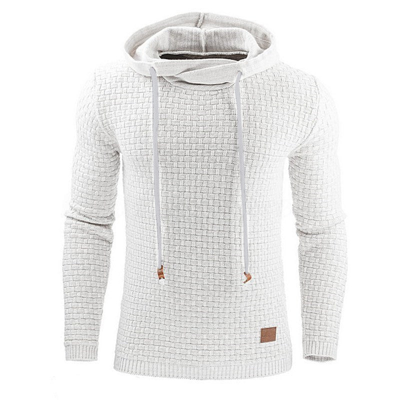Slim Fit Waffle Knit Hooded Sweatshirt