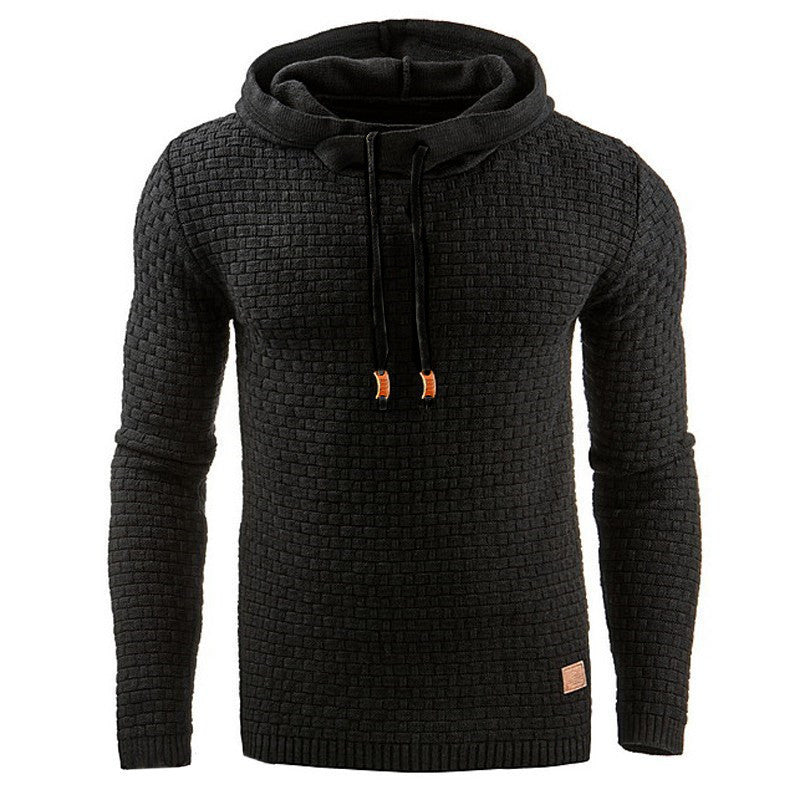 Slim Fit Waffle Knit Hooded Sweatshirt