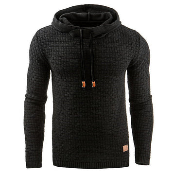 Slim Fit Waffle Knit Hooded Sweatshirt