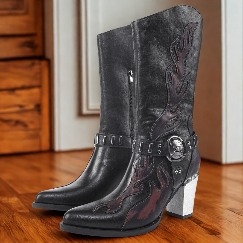 Mid-Calf Harness Strap Boots