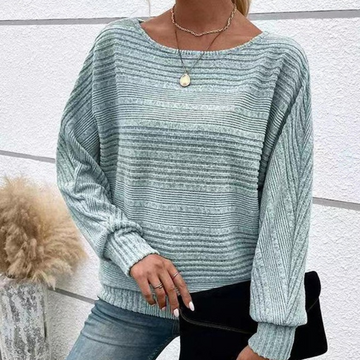 Textured Rib Knit Dolman Sleeve Sweatshirt