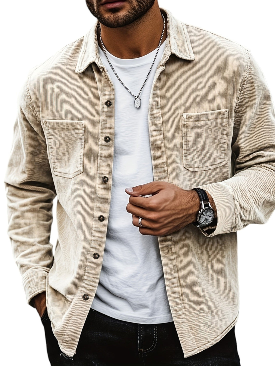 Corduroy Texture Regular Fit Blazer