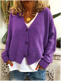 Women's Cardigan – Soft Knit – Relaxed Fit – V-Neck – Button Closure – Casual Layering