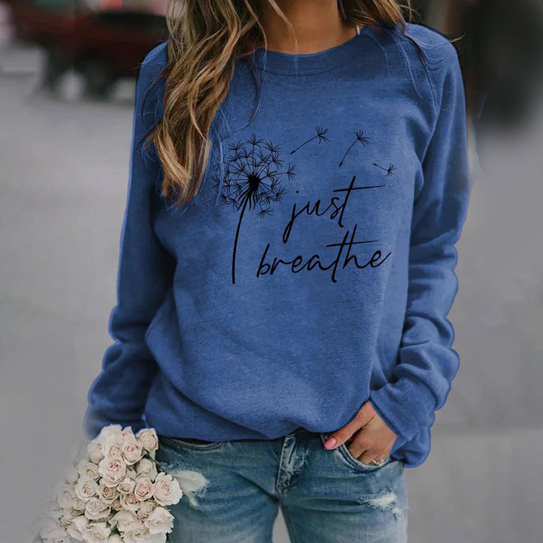 Soft Cotton Blend Graphic Print Relaxed Sweatshirt