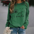Women's Sweatshirt – Relaxed Fit – Round Neck – Soft Cotton Blend – Graphic Print