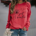 Women's Sweatshirt – Relaxed Fit – Round Neck – Soft Cotton Blend – Graphic Print