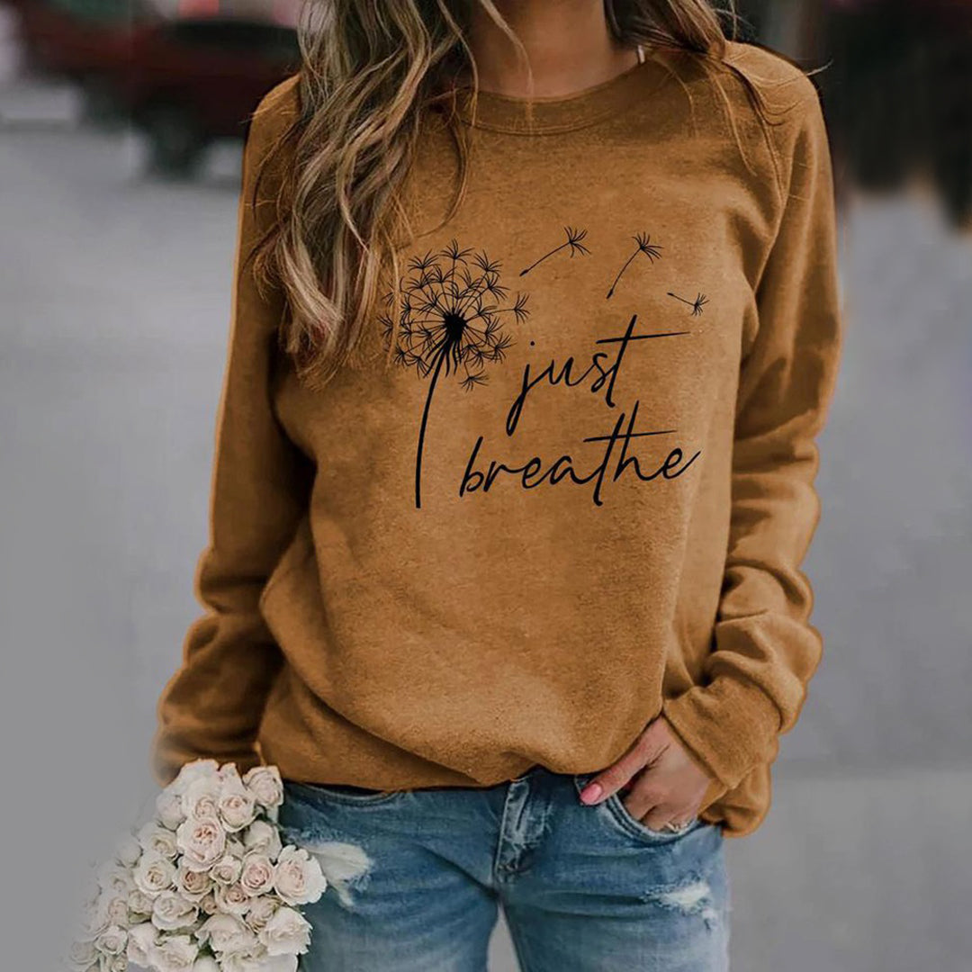 Soft Cotton Blend Graphic Print Relaxed Sweatshirt