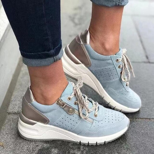Breathable Non-Slip Wedge Heel Sneakers