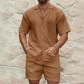 Men's Set – Short-Sleeved Shirt and Shorts – Relaxed Fit – Cotton Lightweight