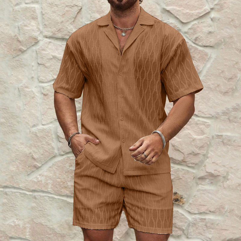 Men's Set – Short-Sleeved Shirt and Shorts – Relaxed Fit – Cotton Lightweight