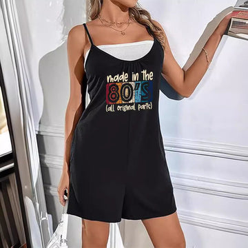 Pockets Relaxed Fit Spaghetti Straps Romper