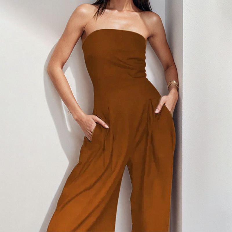 Strapless Wide Leg Elegant Fit Jumpsuit