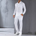 Men's set with shirt and pants – Slim fit – Ribbed texture – Light and breathable