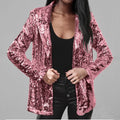 Women's Blazer – Sequin Coating – Tailored Fit – Open Front and Long Sleeves