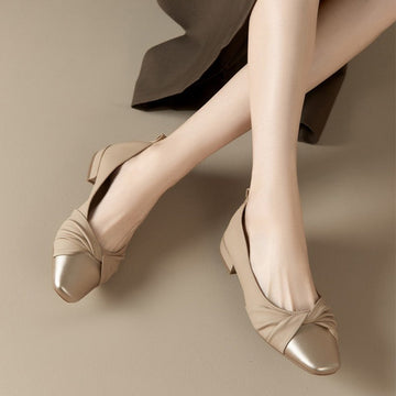 Soft Leather Pointed Toe Twist Detail Shoes