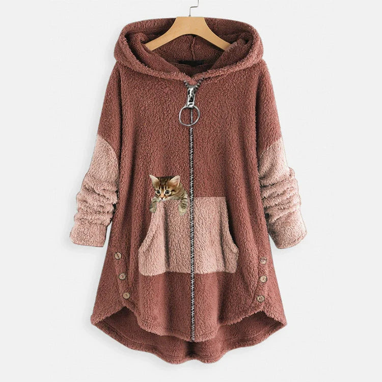 Plush Fleece Oversized Hooded Jacket