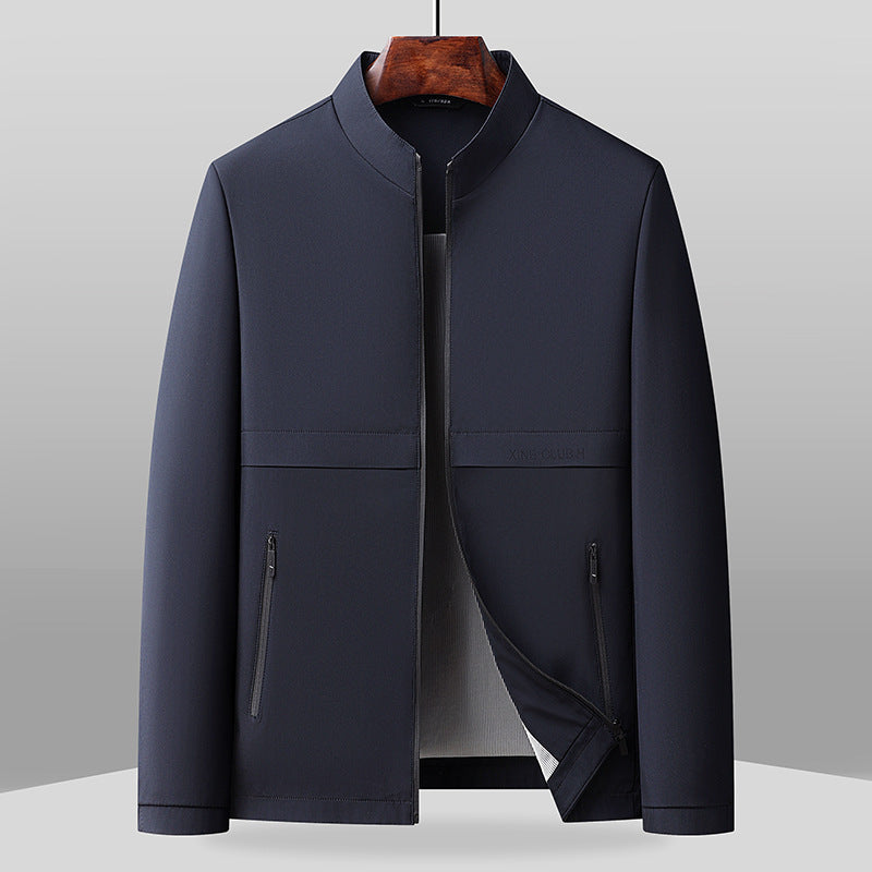 Regular Fit Band Collar Full-Zip Jacket