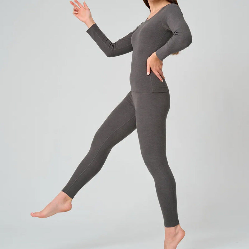 Women's Lounge Set – Slim Fit – Long-Sleeved Top and Ankle-Length Stretch Pants