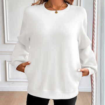 Cotton Blend Loose Fit Front Pocket Sweatshirt