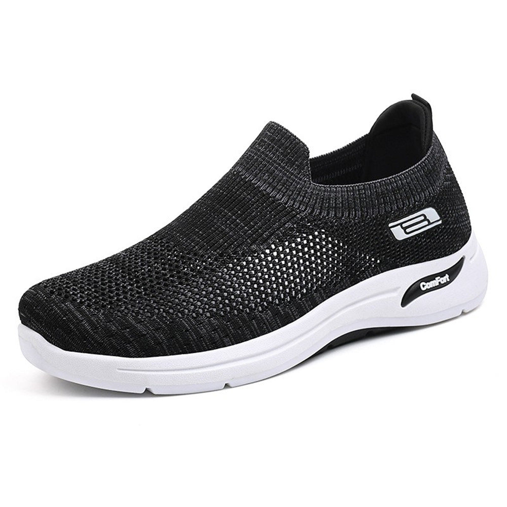 Men's shoes slip-on – breathable mesh – lightweight low profile – elastic comfort fit