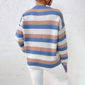 Women's Sweater – Relaxed Fit – Chunky Knit – Striped Design – Crew Neck