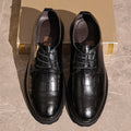 Men's Shoes – Oxford Design – Crocodile Embossed Leather – Lace-Up Closure – Formal Look