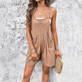 Women's Overall Shorts - Adjustable Straps - Light and Breathable - Loose Fit - With Pockets