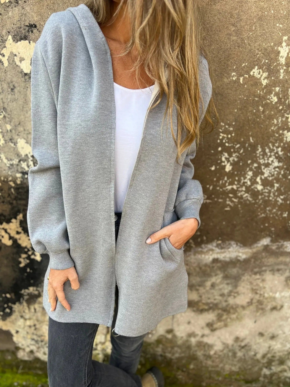 Relaxed Fit Zip Front Hooded Jacket