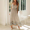 Dress for Women – Maxi – Bohemian Fit – V-Neck – Light and Breathable – Floral Print