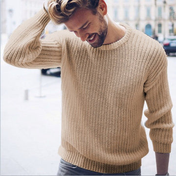Cotton Blend Relaxed Fit Ribbed Sweater