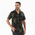 Men's Shirt with Short Sleeves – Relaxed Fit – Leaf Print – Light and Breathable