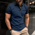 Men's polo shirt – slim fit – cotton with stretch – contrast collar and sleeves