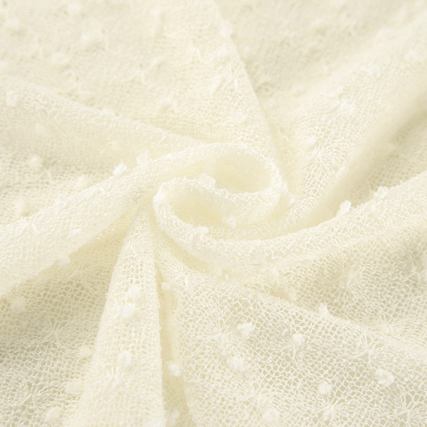 Women's Mini Dress – Jacquard – Slim Fit – Long Sleeves – Round Neck – Elegant Look