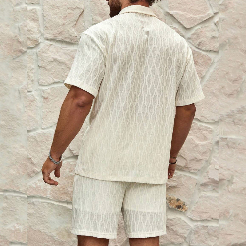 Men's Set – Short-Sleeved Shirt and Shorts – Relaxed Fit – Cotton Lightweight