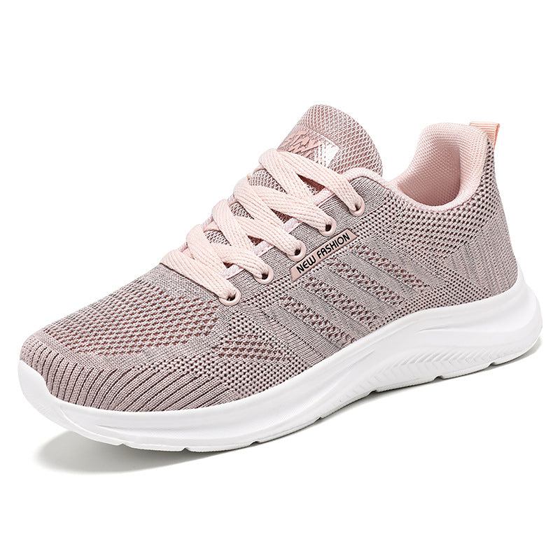 Women's Running Shoes – Breathable Knitted Upper – Lightweight – Low Shaft – Lace-Up Closure