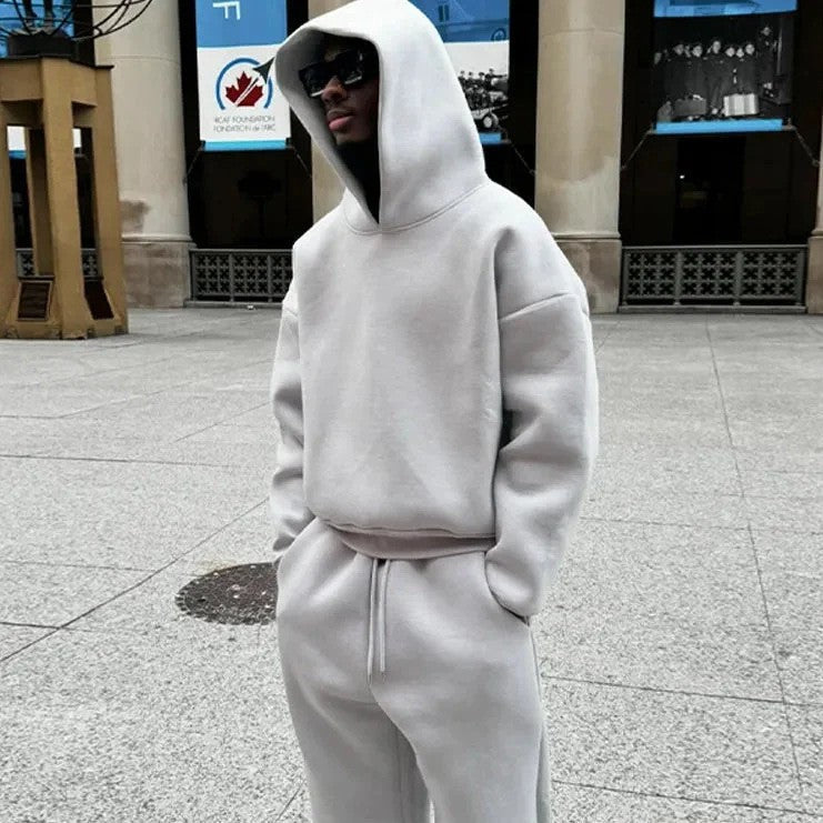Unisex suit in cotton blend – Oversized fit – Hood and pockets