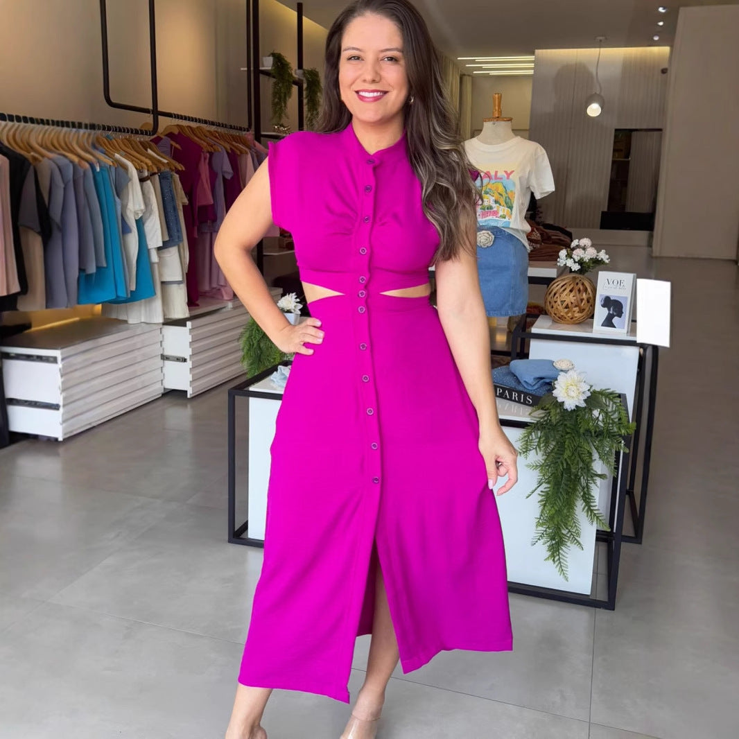 Slim Fit Cut-Out Sides Midi Dress