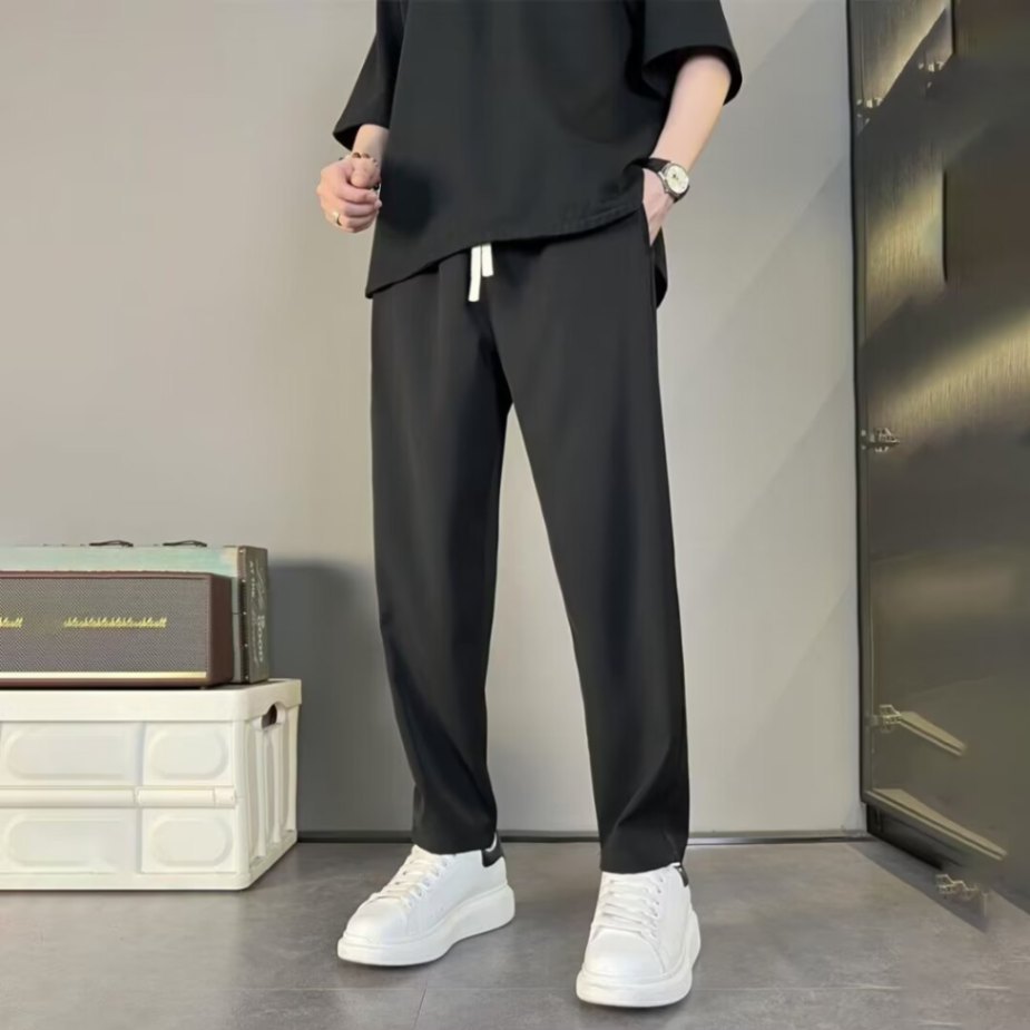 Breathable Drawstring Relaxed Fit Trousers