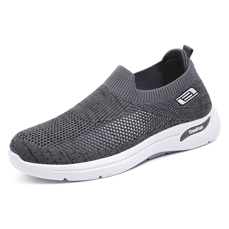 Men's shoes slip-on – breathable mesh – lightweight low profile – elastic comfort fit