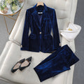 Women's Blazer Suit – Tailored Fit – Velvet – Single Breasted – Formal Look