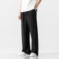 Men's Trousers – Linen Blend – Loose Fit – Drawstring Closure – Full Length