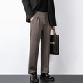 Men's trousers – Wool blend – Slim fit – Flat front – Full length formal wear