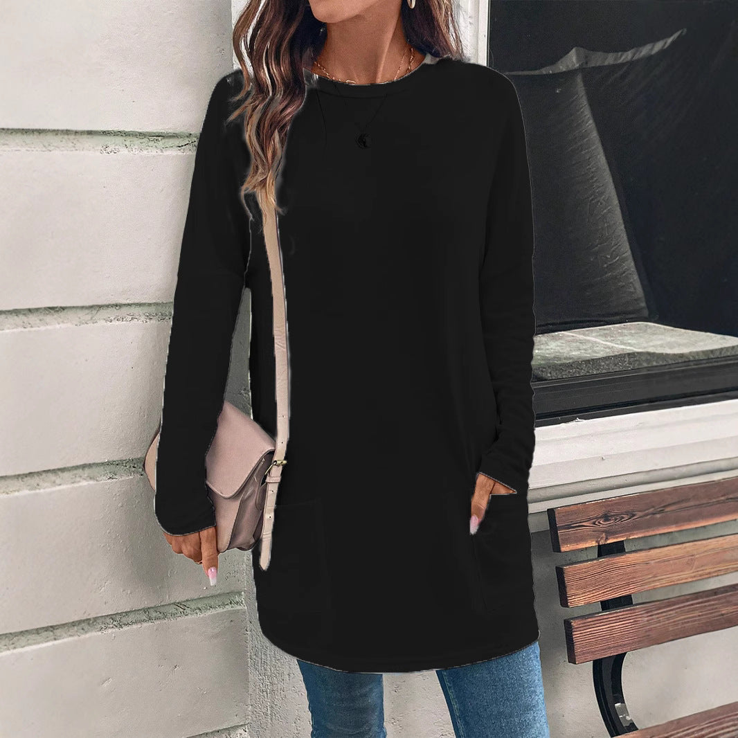 Relaxed Fit Hip Pocket Tunic Sweatshirt