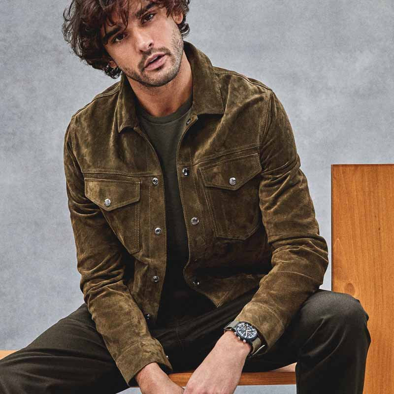 Men's Jacket in Corduroy – Regular Fit – Button Closure – Chest Pockets – Classic Cut