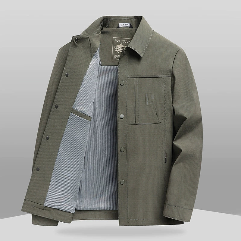 Cotton Blend Classic Fit Lapel Collar Jacket
