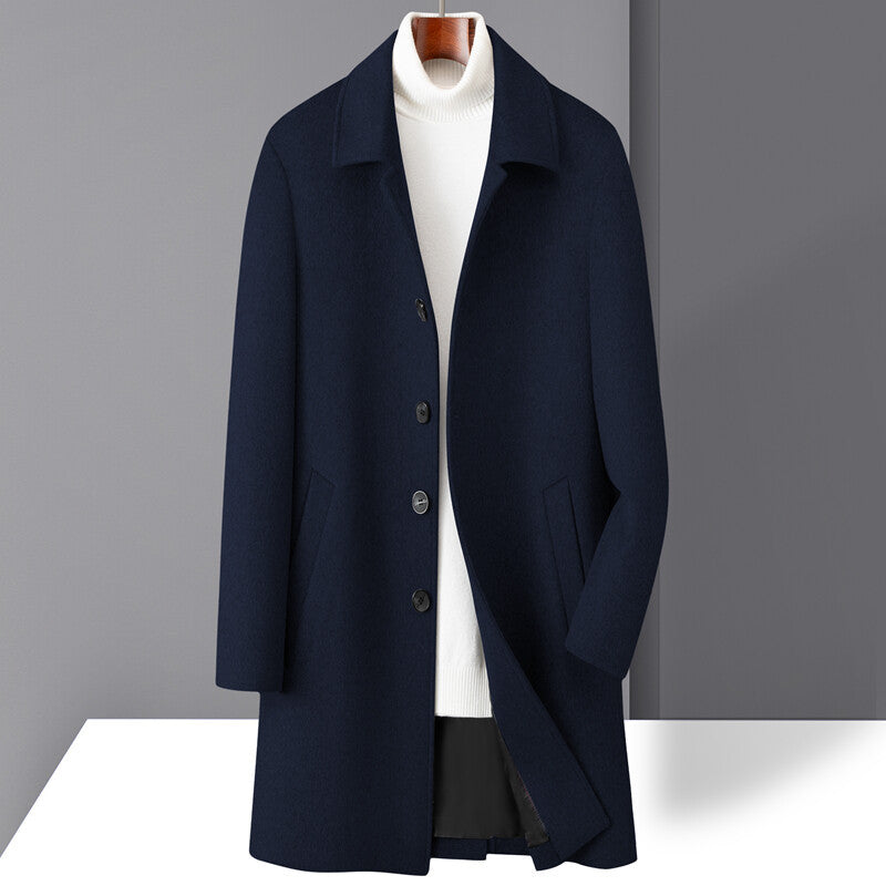 Single-Breasted Straight Fit Wool Coat