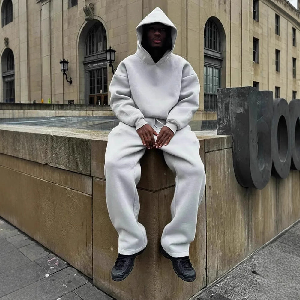 Unisex suit in cotton blend – Oversized fit – Hood and pockets