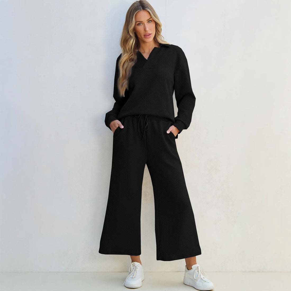 Soft Knit Relaxed Fit Drawstring Loungewear Set